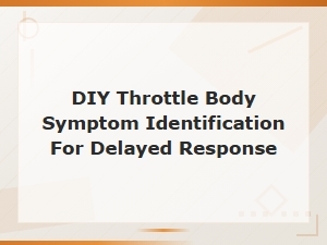 Diy Throttle Body Symptom Identification for Delayed Engine Response